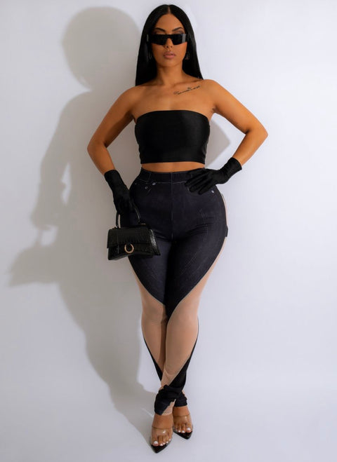 Mesh and Tan Pants