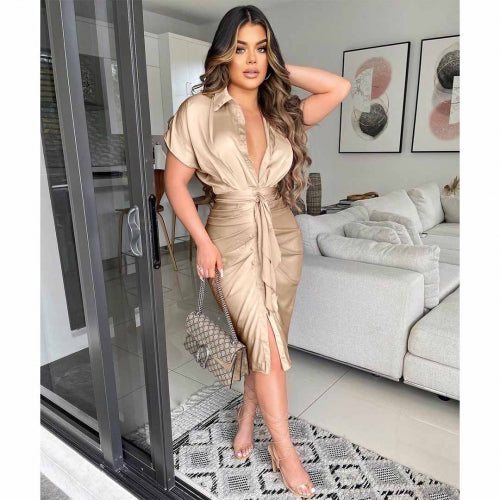 Satin Dinner Dress - Miami Sexy Closet